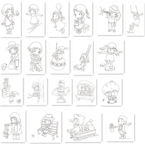 Boy and girl Clear Silicone Stamp / seal for DIY Scrapbooking / Album Decorative Clear Stamp Sheets