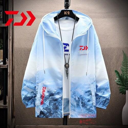 DAIWA Fishing Clothes Men Anti-UV Quickdrying Sunscreen Long-sleeve Fishing Jacket Waterproof Breathable Fishing Shirt Jacket