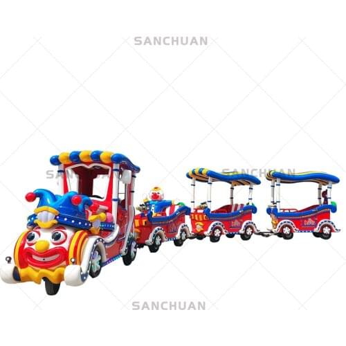 SANCHUAN-Factory Manufacture Amusement Park Train Electrical Trackless Train Rides Clown Style