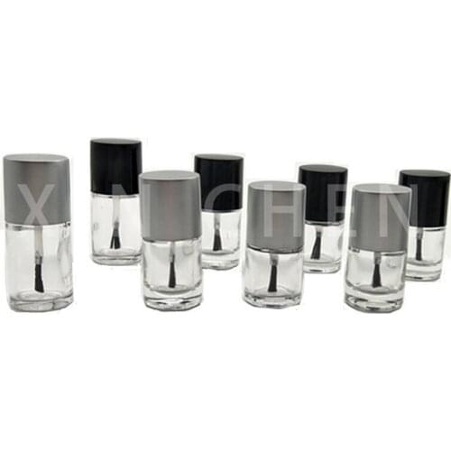 1pcs Glass Nail Polish Bottle with Lid Brush Empty Clear Cosmetic Containers Nail Art Vials Transparent Pot 5ml/8ml/10ml/15ml