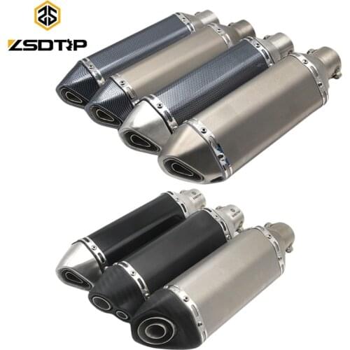 ZSDTRP 38-51mm Universal Stainless Steel Motorcycle Carbon Fiber Exhaust Muffler Pipe For Dirt Bike/Street Bike/Scooter/ATV/Quad