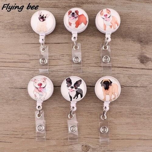 X2090 1pcs New Hot Sales Kawaii Dog Badge Reel Clip For Student Friends Exquisite IC Card Badge Holder Fashion Gifts