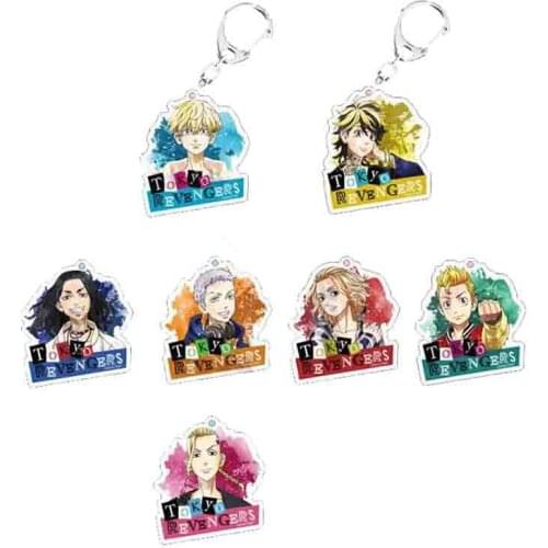 Japan Anime Tokyo Revengers Keychain Manjiro Ken Takemichi Hinata Atsushi Chibi Arcylic Key Chain Kawaii Jewelry For Kids Gift