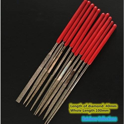 10pcs/set 2*100mm Ultra Mini Diamond Alloy File, DIY Mold Fine Polishing Instrument file