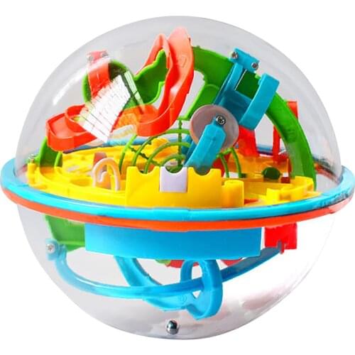 100 Step 3D Magic Maze Intellect Ball Labyrinth Sphere Globe Toys For Kids Educational Brain Tester Balance Training Toy Gifts