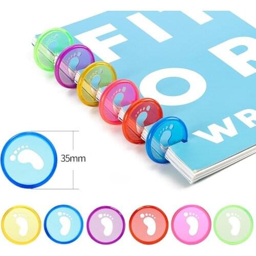 100PCS New Transparent Notebook Mushroom Hole Button Loose-leaf Coil 360-degree Flip Foot Transparent 35MM Binding Disc