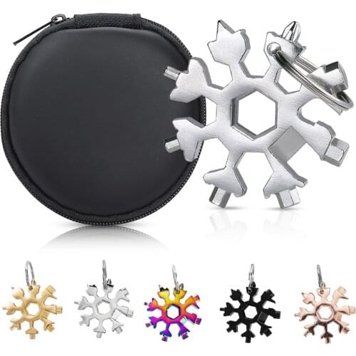 18 In 1 Snowflake Snow Wrench Tool Spanner Hex Wrench Multifunction Camping Outdoor Survive Tools Bottle Opener Screwdriver