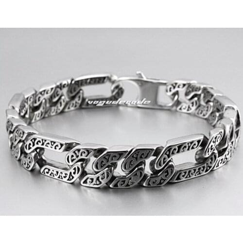 316L Stainless steel 13 Length Cool Mens Bracelet Chain 5A021(Length 8.7inch)