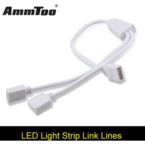 4Pin Connector for RGB Strip 1 to 2 Connection Wire with 4 Pin Female Connector for 3528 5050 3014 RGB LED Strip Ribbon Tape