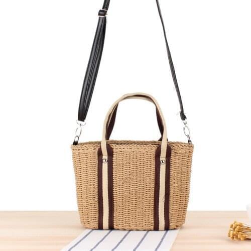 Aaby New 2021 Summer Fashion Handbag For Women Bohemian Tote Messenger Bag For Vacation Crossbbody Bag With Long PU Strap