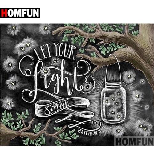 HOMFUN Full Square/Round Drill 5D DIY Diamond Painting "Letter firefly" 3D Embroidery Cross Stitch 5D Home Decor A13727