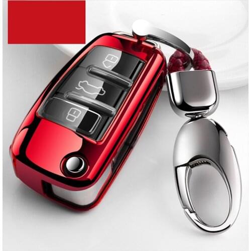 Auto Car Styling TPU Car Key Case Cover For Audi A1 A3 A4 A5 Q7 A6 C5 C6 Remote Cover Car-Styling keychain Ring Car Holder Shell
