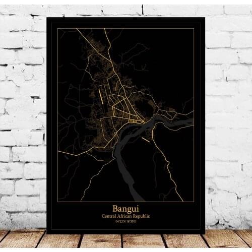 Bangui Central African Rep Map Poster