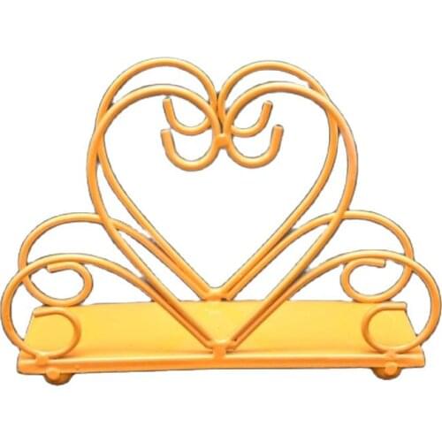 European Style Wrought Iron Heart-shaped Napkin Kitchen Hotel Western Restaurant Cafe Table Top Paper Clip Put Paper Holder