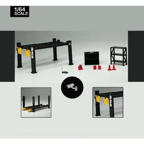 1:64 Scale Gantry Lift Repair Set Alloy Car Model DIY Tool Handmade Auto Car Part Fans Collection Gift