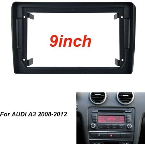 Addtional frame For AUDI A3 2008-2012 for 9 Inch Stereo Double Din Car dvd Fascias Frame Audio Fitting Adaptor Facia Panel Dashb