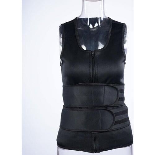 Men Body Shaper Breathable Vest Waist Trainer Double Belt Sweat Shirt Corset Top Abdomen Slimming Shapewear Fat Burn Fitness Top