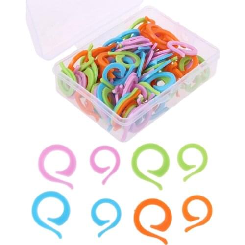 100pcs Plastic Knitting Crochet Locking Stitch Markers Counting Ring Needle Clip Hook Mark Circle Latching