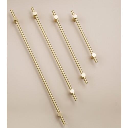 Furniture long handle Nordic pure copper modern simple gold light luxury overall wardrobe cabinet cabinet bathroom cabinet long