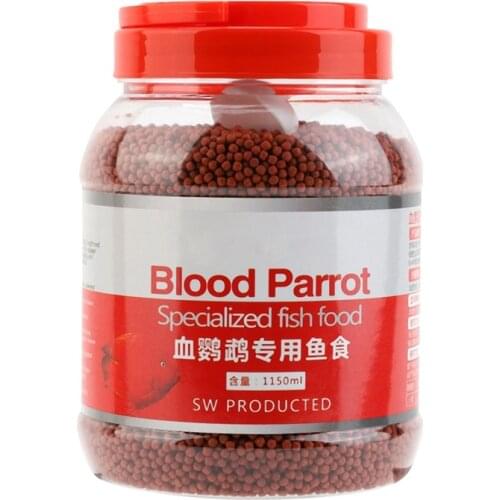 Fashionable Modern Durable 500g/bottle Blood Parrot Fish Food Intense Red Enhancing Fast Coloring, Small Pellets about 1mm
