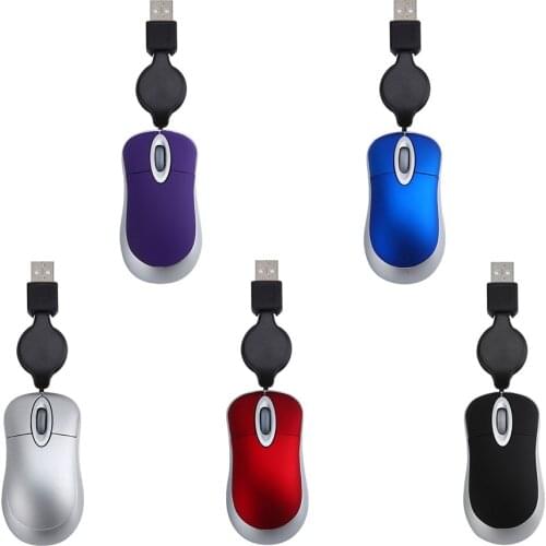 USB Wired Mouse Creative 100 DPI Retractable USB Cable Ergonomics Free Drive Office Gaming Mouse For Windows 98 2000 XP Vista