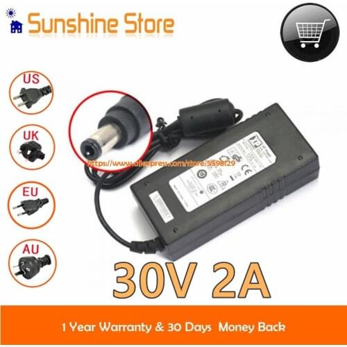 Genuine New XP Power Supply 30V 2A 60W VEH60US30 Ac Dc Adapter computer laptop charger adaptor US UK AU EU cable cord