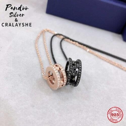 Cralayshe Couple Necklace Fashion Brand 1:1 Original Copy, 2PCS Men Black Friendship Lover Jewelry Couple Gift With Logo