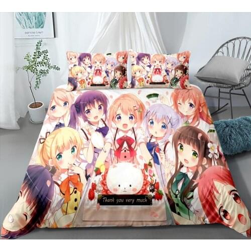 Anime Bedding Set 2/3 Piece Sexy Girl Microfiber Duvet Cover Set Twin Full Queen King Size Bed Linen Set Gift Home Bed Cover