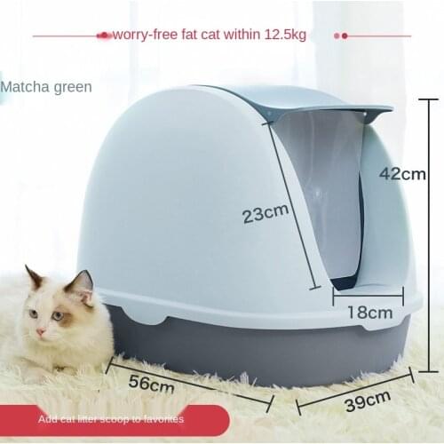Cat litter basin semi closed super large cat toilet deodorization anti splash deodorization cat supplies large cat basin poop