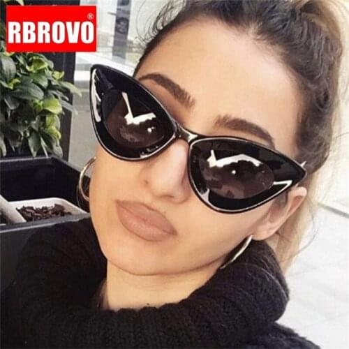 RBROVO 2021 Fashion Cateye Women Sunglasses Luxury Small Frame Eyeglasses Outdoor Street Beat Vintage Oculos De Sol Gafas UV400