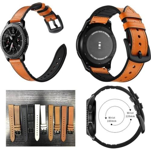 Leather Watchband 22mm for Samsung Galaxy Watch 46mm SM-R810 Band Sports Wrist Strap for Samsung S3 Frontier/Classic Watch Strap