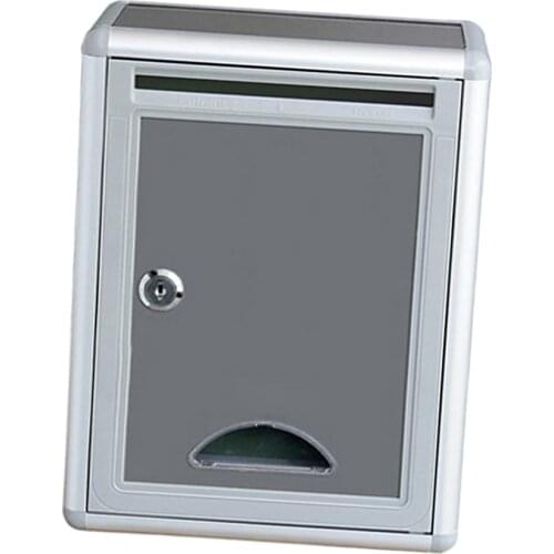 Modern Gray Locking Security Mail Manager Letter Box For House Home Office