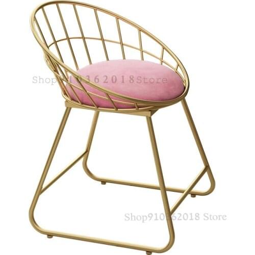 Modern Minimalist Bedroom Ins Nordic Girl Stool Net Red Makeup Dressing Stool Backrest Nail Chair Desk Chair