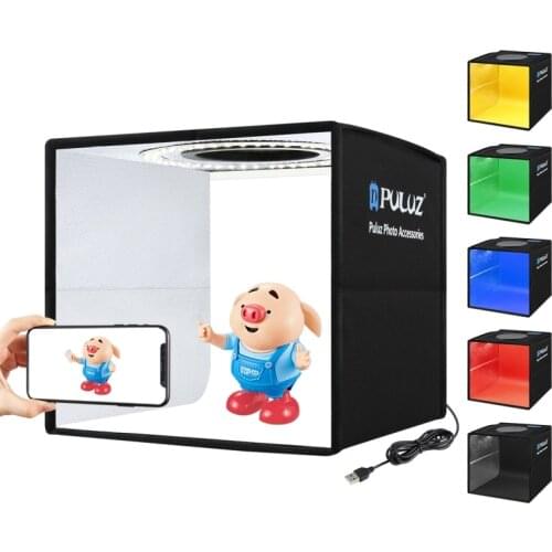 24.5cm Light Box Dimmable Touch Tabletop Shooting Photography Studio Lightbox Tent Diffuser Softbox Kit with 12 Color Backdrops