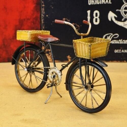 Home Decor Decoration Crafts Figurines Iron Metal Craft Classic Bicycle Models Bicycle Novely Model Bookcase Display Props