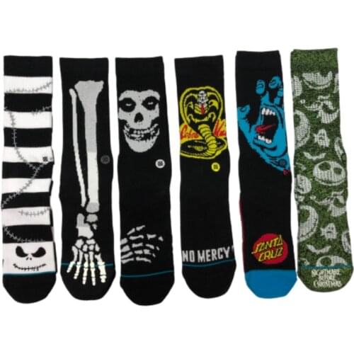 Horrible Hip-hop Funny Devil Skull Middle Tube Socks Street Fashion Trend Skateboard Men And Women Basketball Socks