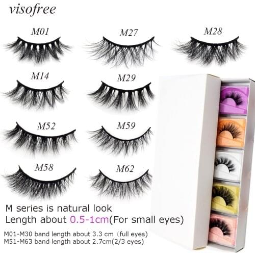 Visofree 3d mink lashes wholesale natural long wispy eyelashes reusable faux cils cruelty free mink hair makeup eye lashes bulk