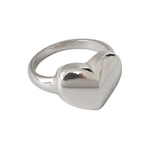 S990 Size4 small INS Authentic S990 Sterling Silver Jewelry Rounded Love Heart Band ring Midi Knuckle Toe Ring Gift TLJ1129