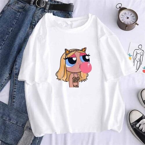 Women Bubble Gum Graphic Harajuk Print T-shirt Tops 2020 Summer Fashion Short Sleeved T-shirt Girl,Drop Ship