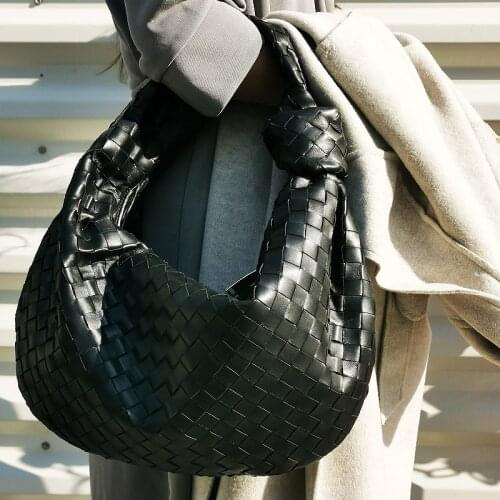 Women Hand-woven Large-capacity Luxury Handbags Sheepskin Bolsa Designer Individual Shoulder Leather Homeless