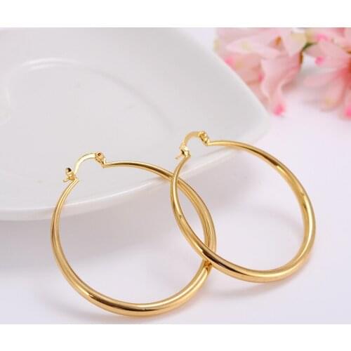 Bangrui African 2 size Earrings for Women Yellow Round Earrings Jewelry,Ethiopian/Arab/Brazilian/Africa/Middle East/Nigeria