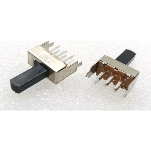 10-20pcs On-off Micro mini Slide Switch 6pin 2P2T Toggle Sliding switch Power Switch 6 feet 2 gears Handle Length 15MM