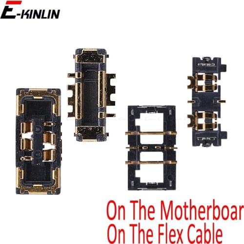 2pcs Battery Socket Inner Connector Panel For iPhone 7 8 Plus X XR XS Max Battery Holder Clip On Motherboard Flex Cable