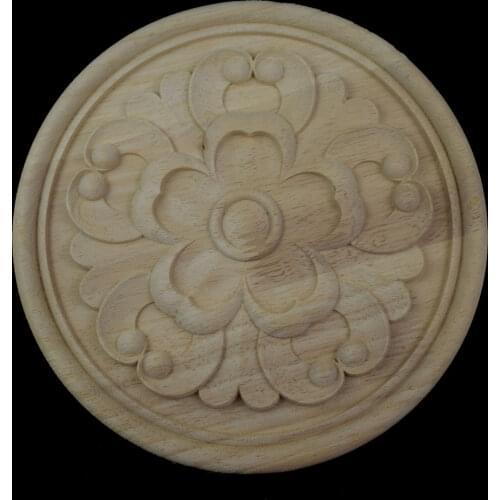 20CM Carved Decal Woodcarving Corner Applique Furniture Door Wooden Cabinet Decoration Decorative Wood Vintage Room Decoration