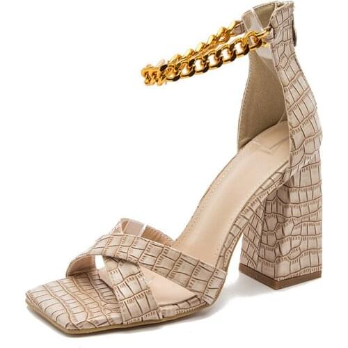 2021 Summer Sexy High Heels Sandals Squared Toe Women Sandalias Party Wedding Fashion Shoes Woman