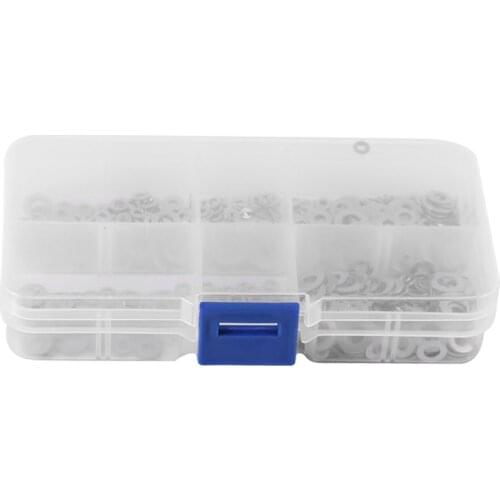 500Pcs/Set M1.6 M2 M2.5 M3 M3.5 M4 M5 Stainless Steel Flat Washer Plain Washer Gaskets Assortment Kit