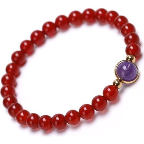 6mm Beads Carnelian Golden Color metal Malachite Clear Quartz Lucky Labradorite Beads Single Bracelet For Women Jewelry Couples