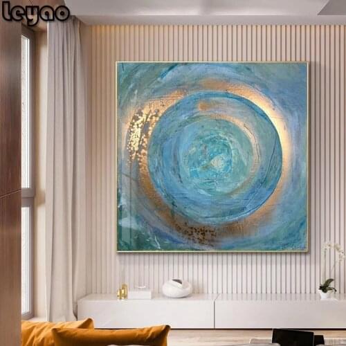 5d diy diamond embroidery Modern Abstract Blue Circle full square round drill diamond painting mosaic landscape home decor art