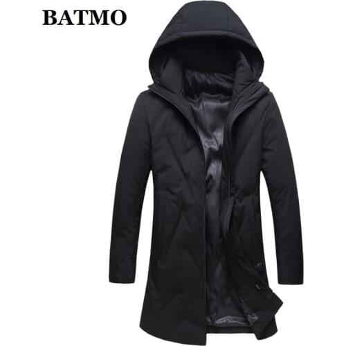 BATMO 2019 new arrival winter high quality 90% white duck down hooded jackets men,mens winter warm coat,plus-size XL-8XL 1885