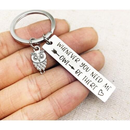 Owl Keychain BFF Keychain Friendship Keychain Whenever You Need Me Owl Be There Sympathy Gift Stay Strong Gift